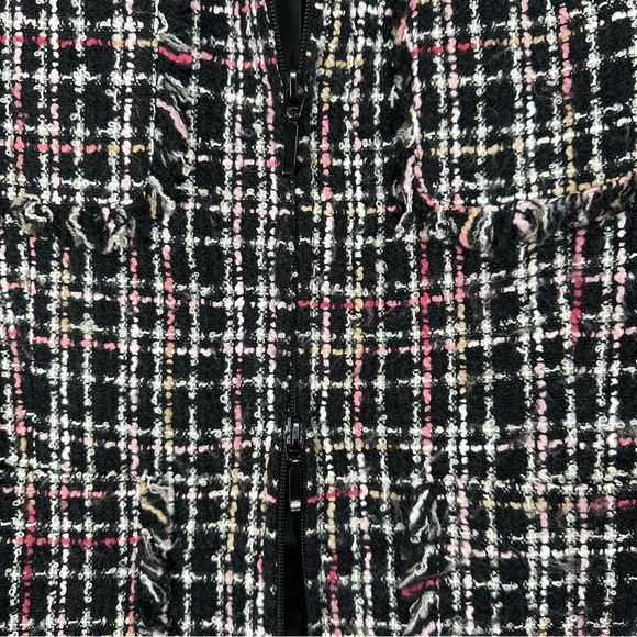 Style & Co Jacket Size 12 Petite Tweed 2 Way Zip  Preppy Business Casual - Picture 7 of 11